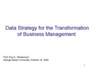 Data Strategy for the Transformation