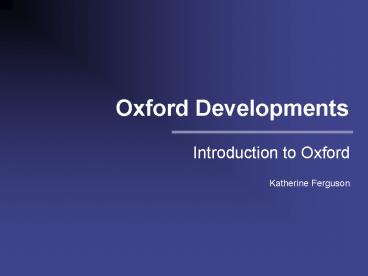 Oxford Developments