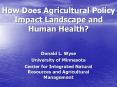 How Does Agricultural Policy Impact Landscape and Human Health? PowerPoint PPT Presentation