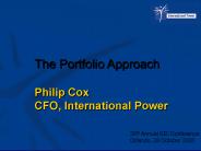 Philip Cox CFO, International Power