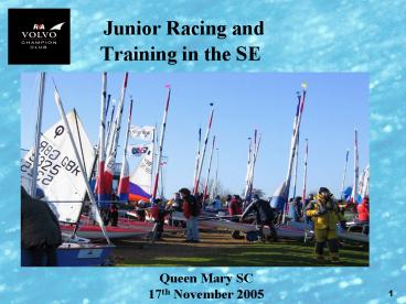 Junior Racing and Training in the SE