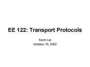 EE 122: Transport Protocols