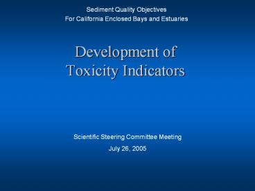 Development of Toxicity Indicators