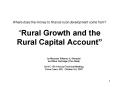 Where does the money to finance rural development come from Rural Growth and the Rural Capital Accou PowerPoint PPT Presentation
