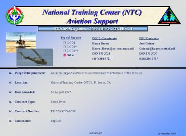 National Training Center NTC presentation | free to view