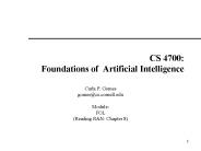 CS 4700: Foundations of Artificial Intelligence