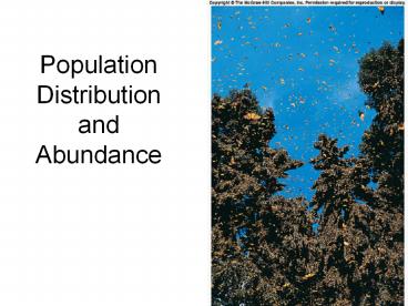 Population Distribution and Abundance