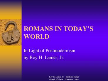 ROMANS IN TODAY