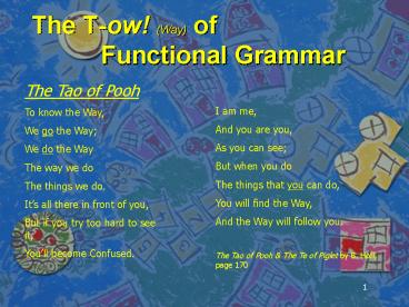 The Tow Way of Functional Grammar