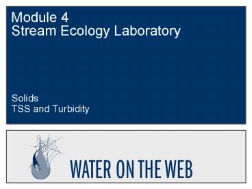 Module 4 Stream Ecology Laboratory