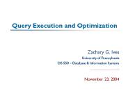 Query Execution and Optimization