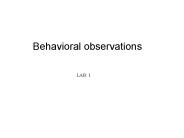 Behavioral observations