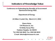 Indicators of Knowledge Value