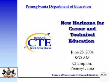 New Horizons for Career and Technical Education