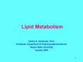 Lipid Metabolism PowerPoint PPT Presentation