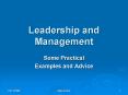Leadership and Management PowerPoint PPT Presentation