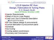 LCLS Injector RF Gun: Design, Fabrication