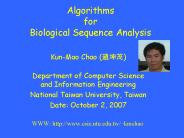 Algorithms for Biological Sequence Analysis