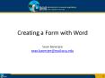 Creating a Form with Word PowerPoint PPT Presentation