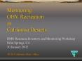 Monitoring OHV Recreation in California Deserts PowerPoint PPT Presentation