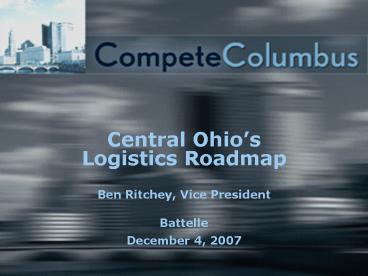Central Ohios Logistics Roadmap