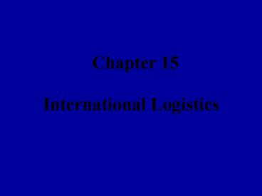 International Logistics