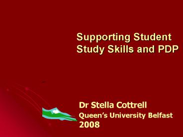 Supporting Student Study Skills and PDP