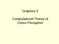 Graphics 2 Computational Theory of Colour Perception PowerPoint PPT Presentation