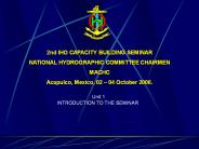 2nd IHO CAPACITY BUILDING SEMINAR