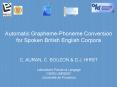 Automatic Grapheme-Phoneme Conversion for Spoken British English Corpora PowerPoint PPT Presentation