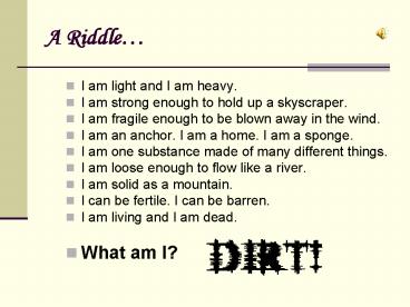 A Riddle