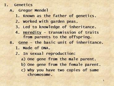 Genetics