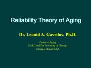 Reliability Theory of Aging