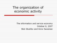 The organization of economic activity