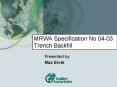 MRWA Specification No 0403 Trench Backfill PowerPoint PPT Presentation