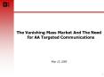The Vanishing Mass Market And The Need for AA Targeted Communications PowerPoint PPT Presentation