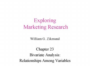 Exploring Marketing Research William G' Zikmund