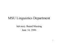 MSU Linguistics Department PowerPoint PPT Presentation