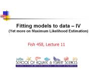 Fitting models to data 