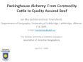 Packinghouse Alchemy: From Commodity Cattle to Quality Assured Beef