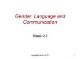 Gender, Language and Communication PowerPoint PPT Presentation