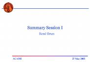 Summary Session I