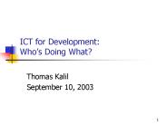 ICT for Development: Who
