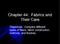 Chapter 44: Fabrics and Their Care PowerPoint PPT Presentation