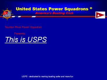 United States Power Squadrons America's Boating Club