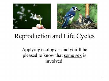 Reproduction and Life Cycles