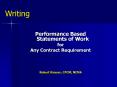 Performance Based Statements of Work PowerPoint PPT Presentation