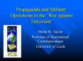 Propaganda and Military Operations in the War against Terrorism PowerPoint PPT Presentation