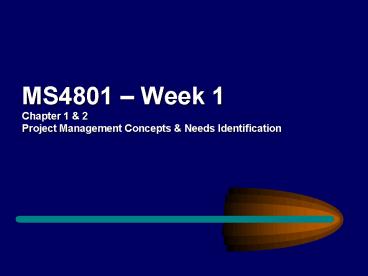 MS4801 Week 1 Chapter 1