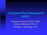 Ecological Weed Management EPM13